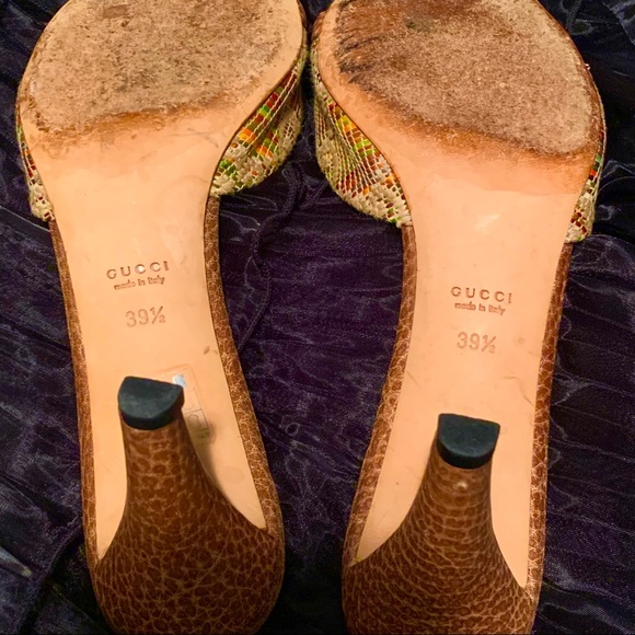 GUCCI Signature Horse-bit Leather-Weave Mules - Picture 16 of 16